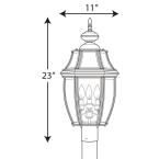 3-Light Outdoor Black Post Lamp