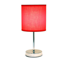 Load image into Gallery viewer, Simple Designs- Chrome Mini Basic Table Lamp with Red