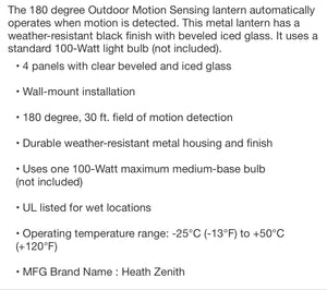 Heath Zenith Motion Activated