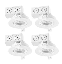 Load image into Gallery viewer, Globe Electric 3 in. 3000K White New Construction and Remodel Integrated LED Recessed Lighting Kit (4-Pack)