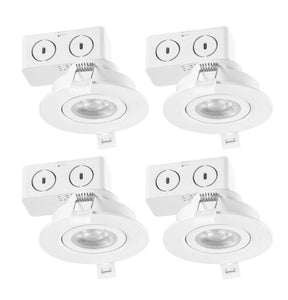 Globe Electric 3 in. 3000K White New Construction and Remodel Integrated LED Recessed Lighting Kit (4-Pack)