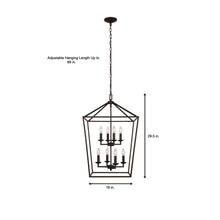 Load image into Gallery viewer, Weyburn 8-Light Bronze Caged Chandelier